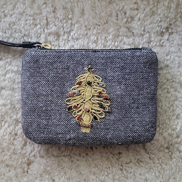 Talbots Accessories - Talbots Wool Blend Christmas Tree mini wallet